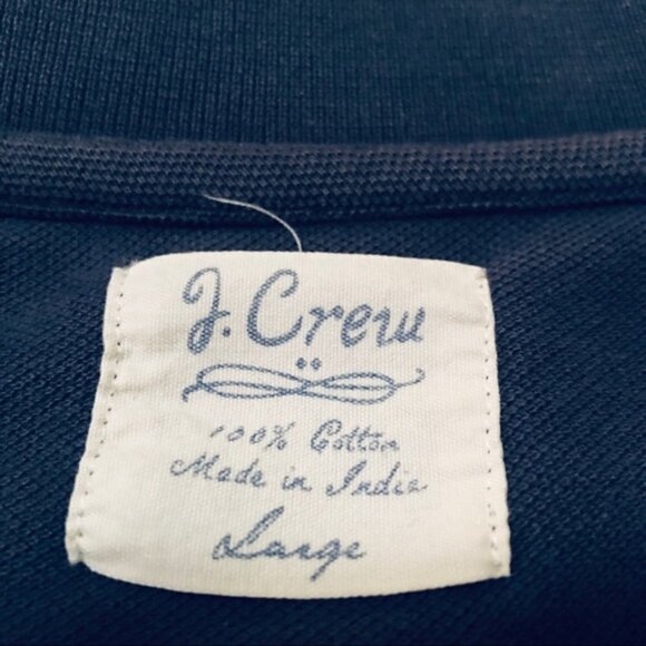 J. Crew Factory Polo Shirt Navy Blue Pique Two Button Men's size Large - Picture 6 of 8